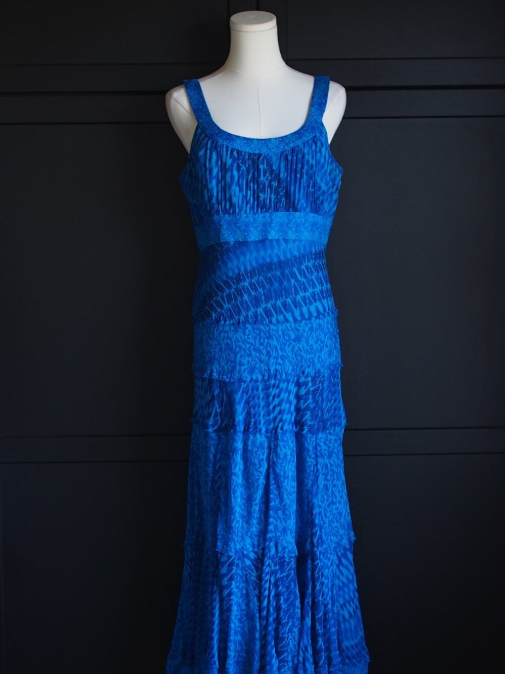 Jones New York | Silk Y2K Vintage Printed Multi-Tiered Maxi Dress